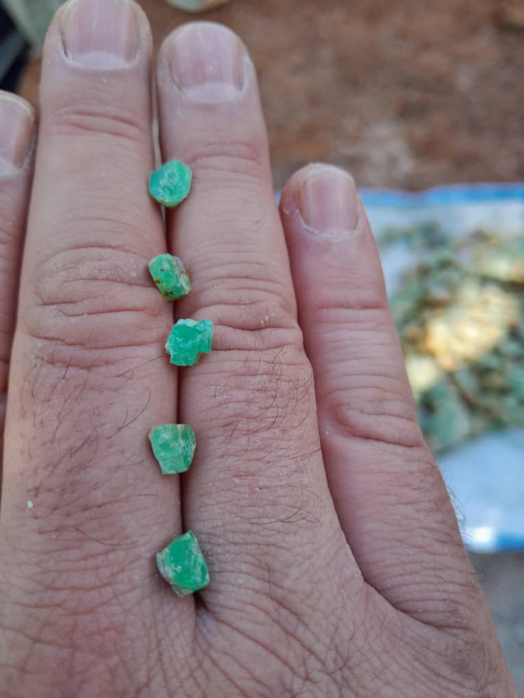 Hand-picked crystal samples